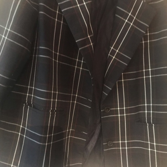 Sunday best oversized vest bleu marine à carreaux blancs rouges - Picture 5 of 8